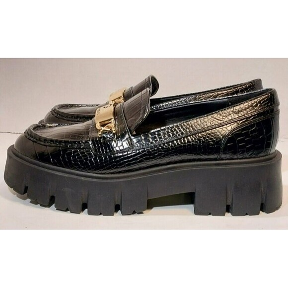GBG Los Angeles Collie Women's Size 8M Chunky Lug Sole Croc Look Loafer - Picture 5 of 15